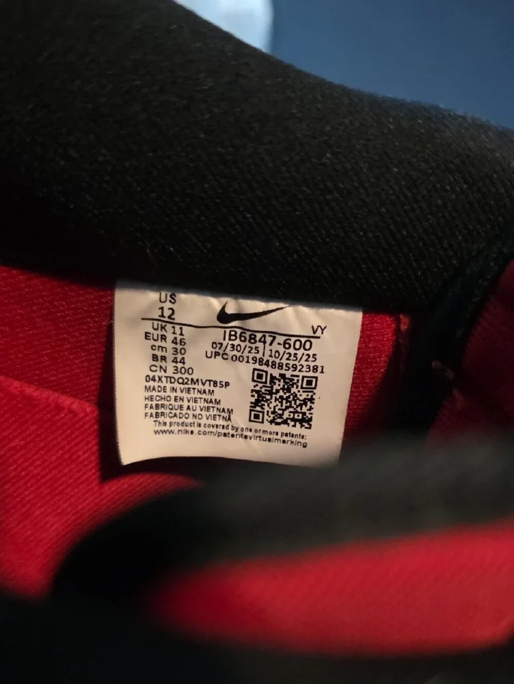Nike Air Force 1 Low Red And Black Size 12